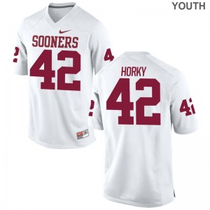 OU Sooners Wesley Horky Jerseys For Kids Game - White