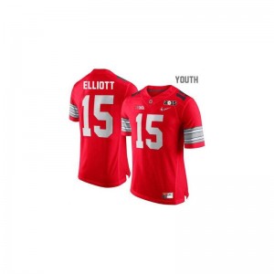 Ohio State Limited Youth Ezekiel Elliott Jersey - #15 Red Diamond Quest National Champions Patch